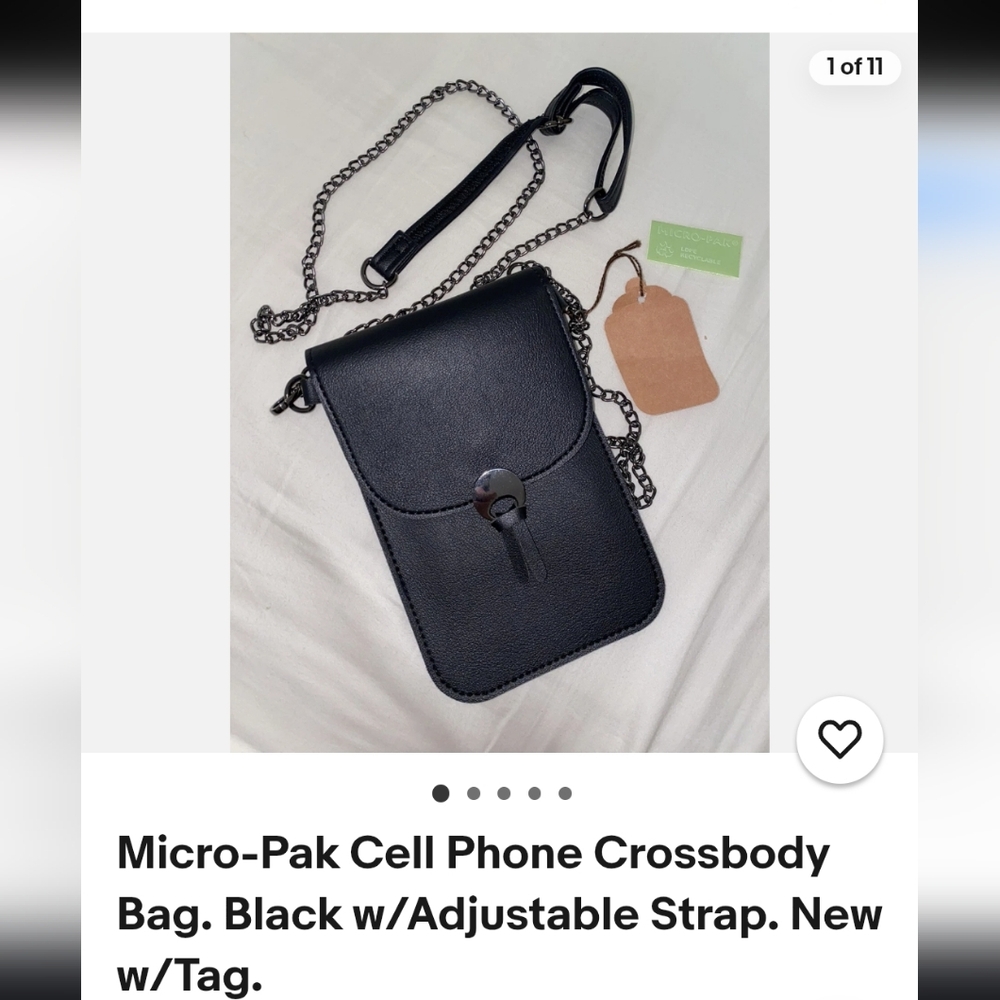 Black Cell Phone Crossbody Bag
